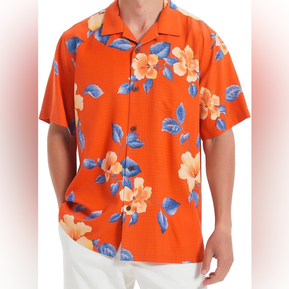 100% Silk Hawaiian Shirt NWT